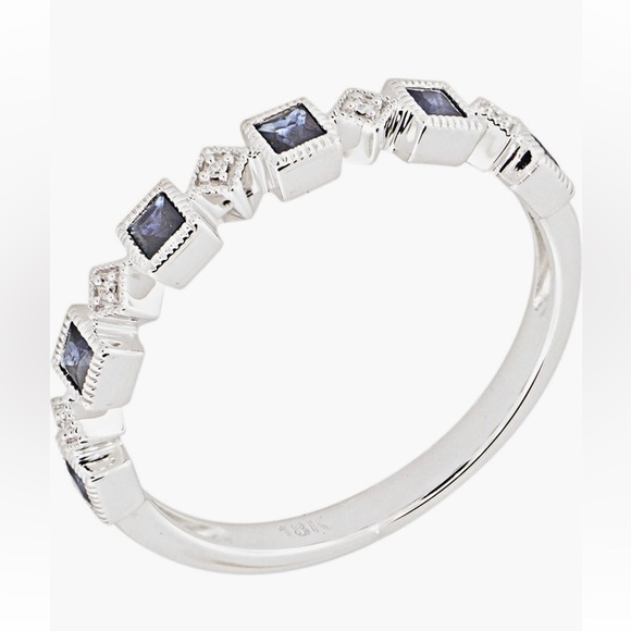 Bony Levy White Gold & Blue Sapphire Ring - Picture 2 of 2